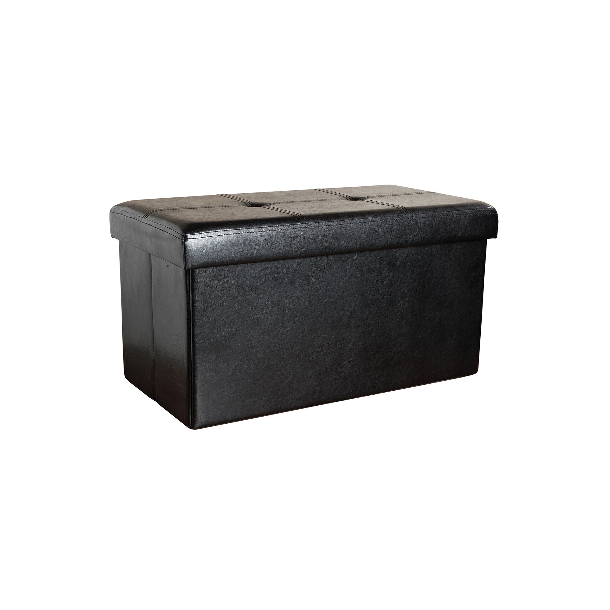 Kennedy Home Collection 16 x 30 Folding Storage Ottoman, Black