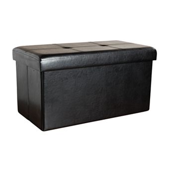 Kennedy Home Collection 16" x 30" Folding Storage Ottoman