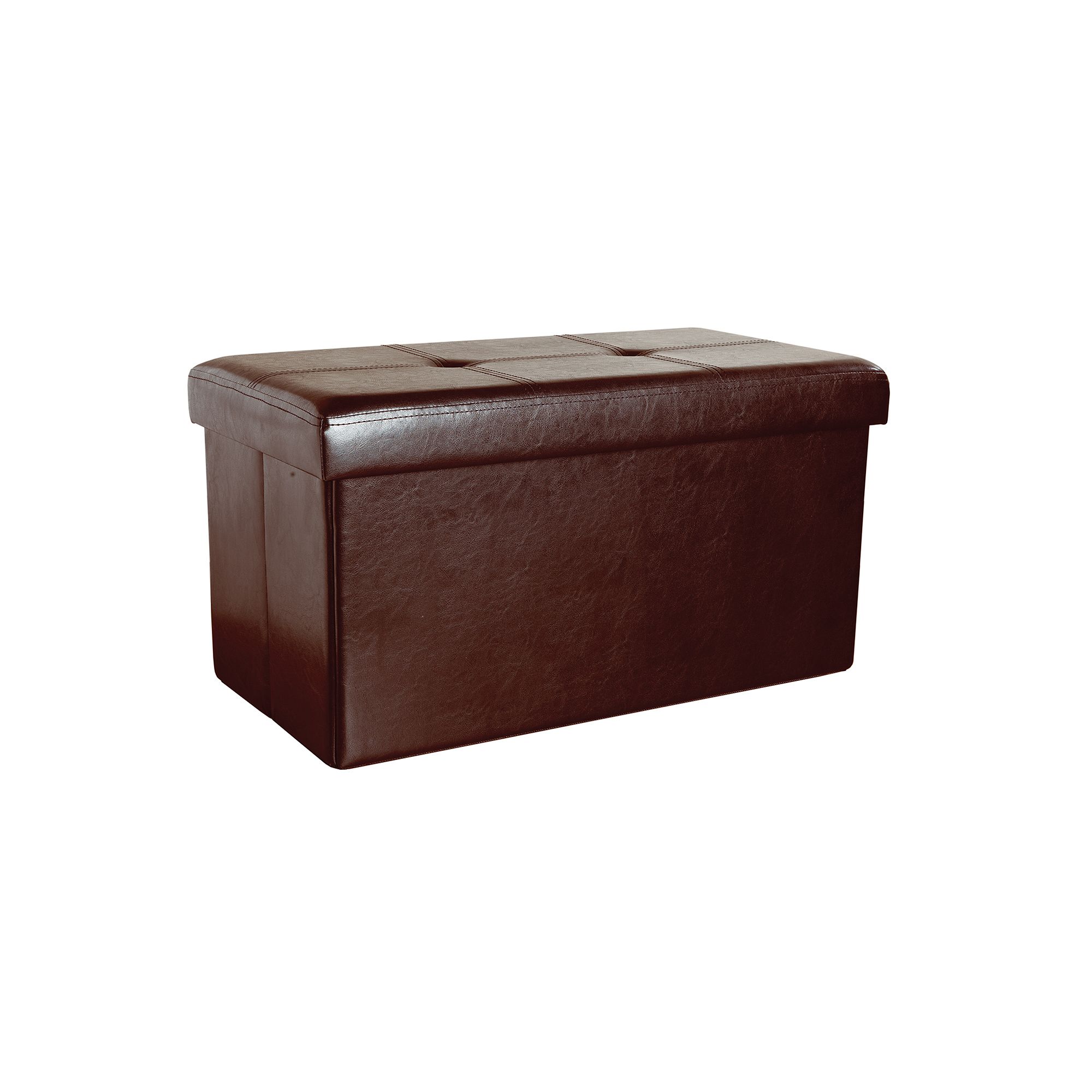 Kennedy Home Collection 16 x 30 Folding Storage Ottoman, Brown