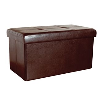 Kennedy Home Collection 16" x 30" Folding Storage Ottoman