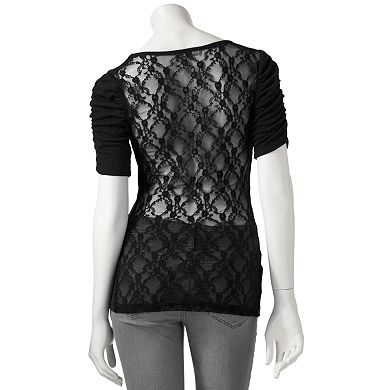 Derek Heart Lace Back Top - Juniors