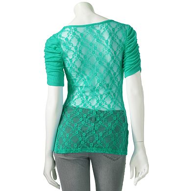 Derek Heart Lace Back Top - Juniors