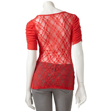 Derek Heart Lace Back Top - Juniors