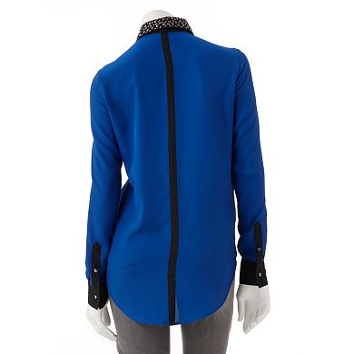 Rock & Republic® Embellished Drop-Tail Tuxedo Shirt