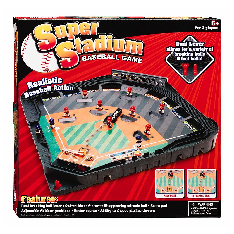 Game Zone Super Stadium Baseball Game  Tabletop Action Game for Adults and Children Ages 6 and Older