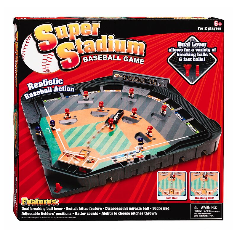 Game Zone Super Stadium Baseball Game  Tabletop Action Game for Adults and Children Ages 6 and Older