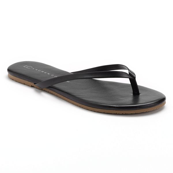 NEW APT 9 Women's Luckily Flip-Flop Sandals Metallic Detail Black #16585 72F tp 