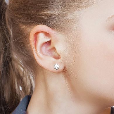 Little Diva Diamonds Sterling Silver Diamond Accent Flower Stud Earrings - Kids