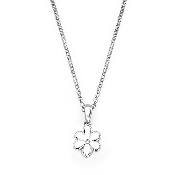 Little Diva Diamonds Sterling Silver Diamond Accent Flower Pendant - Kids