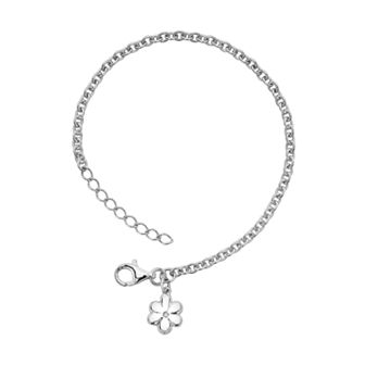 Little Diva Diamonds Sterling Silver Diamond Accent Flower Bracelet - Kids