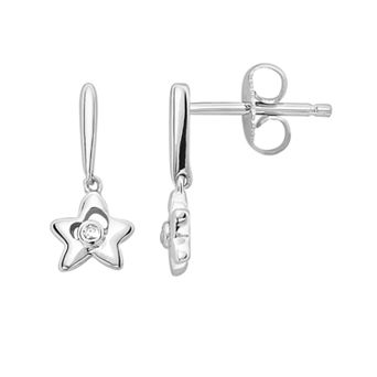 Little Diva Diamonds Sterling Silver Diamond Accent Star Drop Earrings - Kids