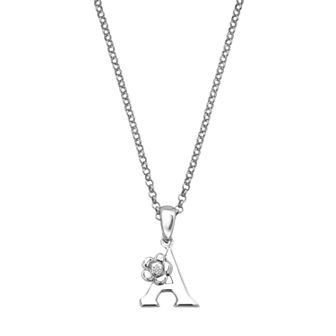 Little Diva Diamonds Sterling Silver Diamond Accent Initial Pendant - Kids