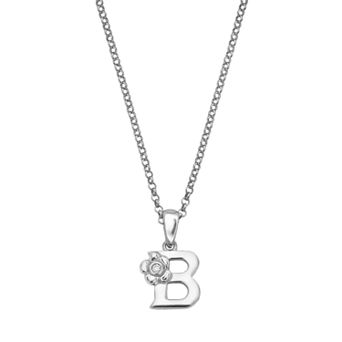 Little Diva Diamonds Sterling Silver Diamond Accent Initial Pendant - Kids