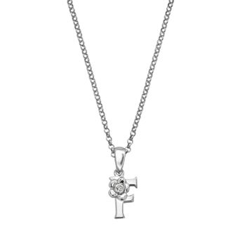 Little Diva Diamonds Sterling Silver Diamond Accent Initial Pendant - Kids