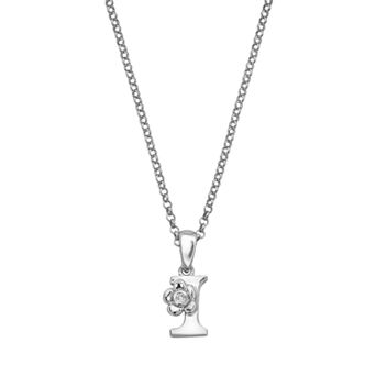 Little Diva Diamonds Sterling Silver Diamond Accent Initial Pendant - Kids