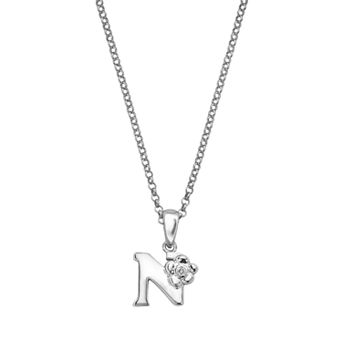 Little Diva Diamonds Sterling Silver Diamond Accent Initial Pendant - Kids