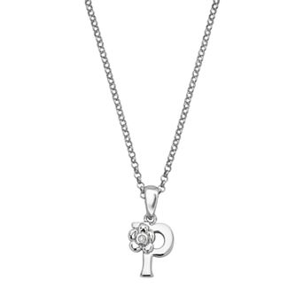 Little Diva Diamonds Sterling Silver Diamond Accent Initial Pendant - Kids