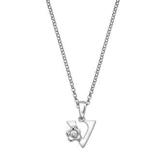 Little Diva Diamonds Sterling Silver Diamond Accent Initial Pendant - Kids