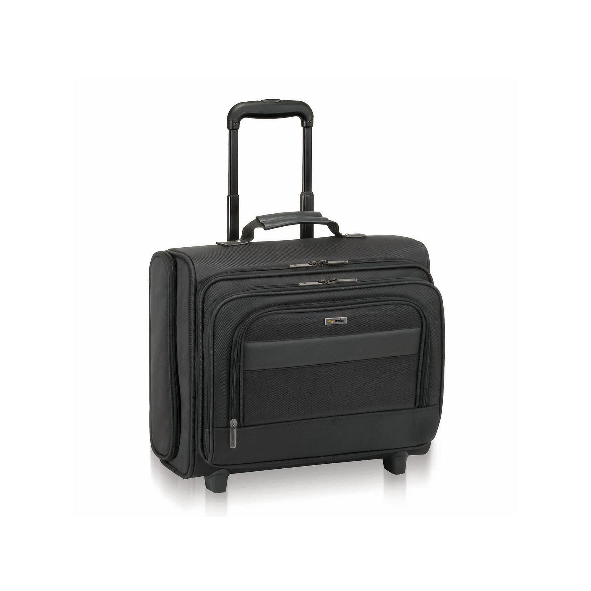 Solo Classic Rolling Nylon Laptop Overnight Bag, Black