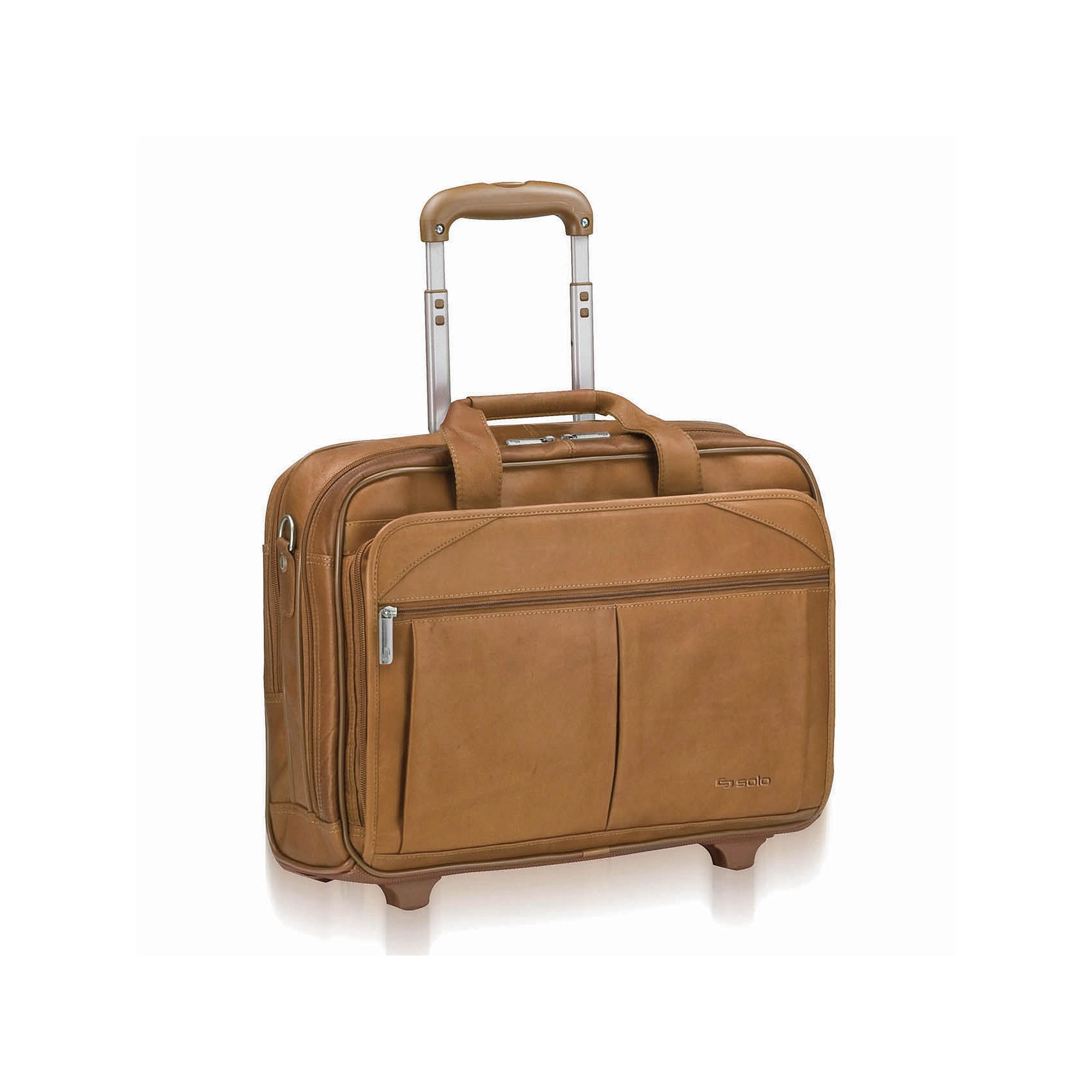 Solo Classic Rolling Laptop Leather Overnight Bag, Size: WEEKENDER