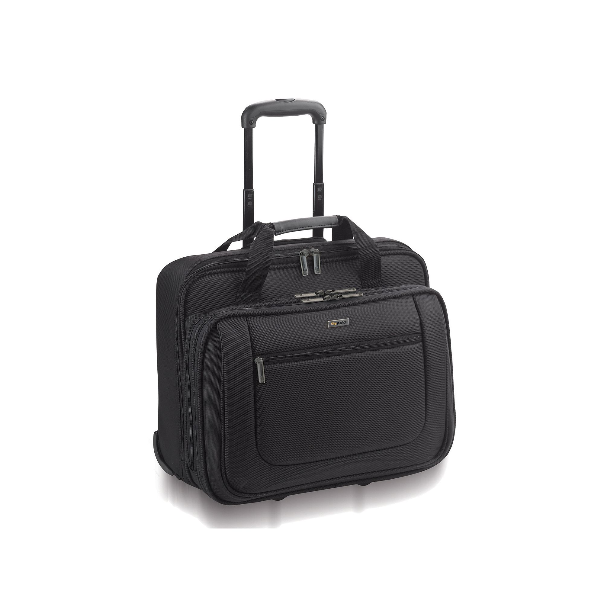 Solo Classic Rolling Laptop Overnight Bag, Black