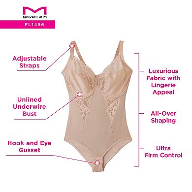 Maidenform Firm Control Shapewear Lace-Trim Body Shaper 1456