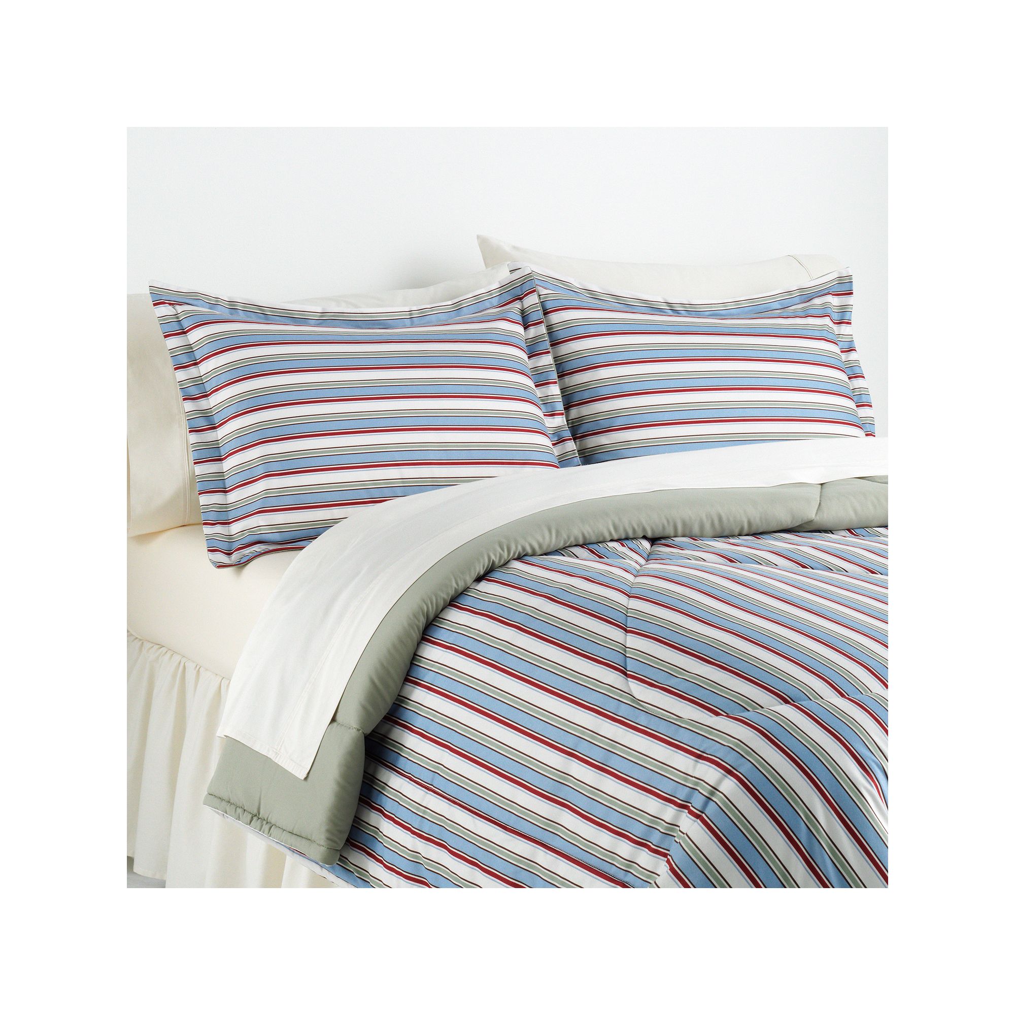 Awning Stripes Micro Flannel 3-pc. Comforter Set - Full/Queen, Multi