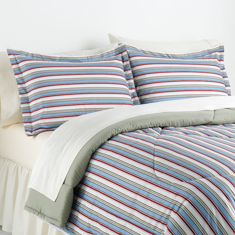 93668433 Awning Stripes Micro Flannel 3-pc. Comforter Set - sku 93668433