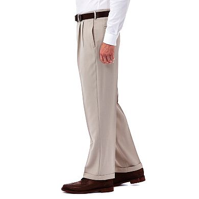 Men's Haggar® eCLo™ Stria Classic-Fit Hidden Expandable Waist Pleated Dress Pants