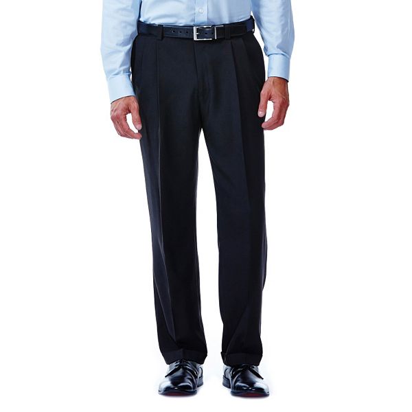 Men's Haggar® eCLo™ Stria Classic-Fit Hidden Expandable Waist Pleated Dress  Pants