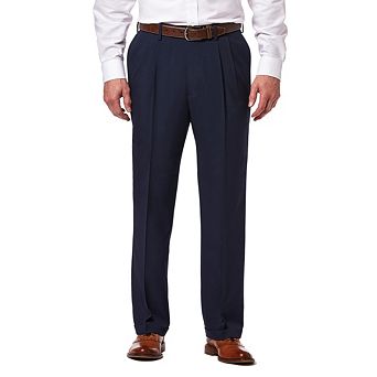 Men's Haggar® eCLo™ Stria Classic-Fit Hidden Expandable Waist Pleated Dress Pants