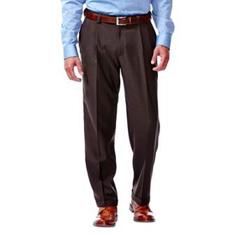 Men's Haggar® eCLo™ Stria Classic-Fit Hidden Expandable Waist Pleated Dress Pants
