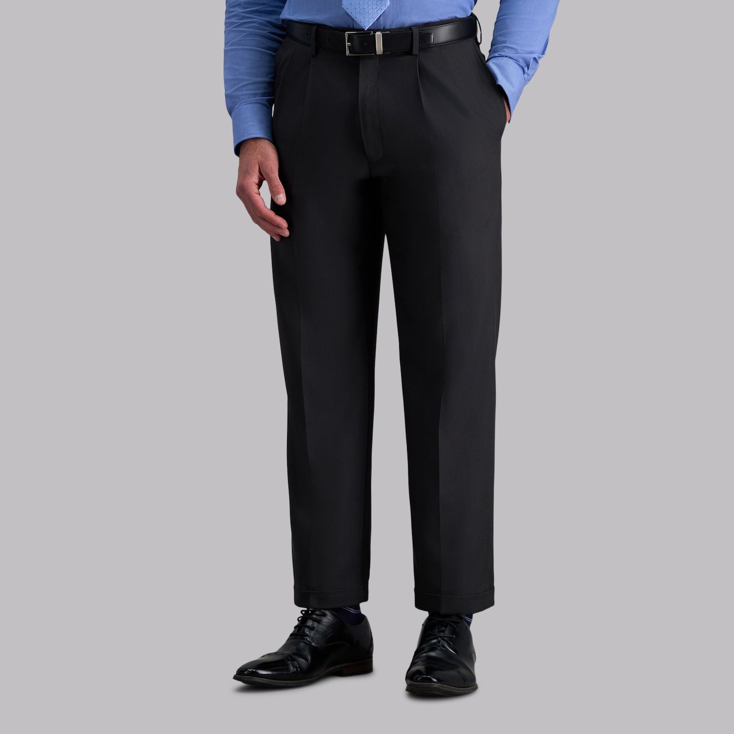 haggar eclo stria classic-fit pleated dress pants Haggar Eclo Stria Classic Fit Pleated Black Dress Pants 40Wx32L NWT Repreve