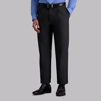 Haggar Eclo Stria Classic-Fit Pleated Dress Pants, 34 30, Brown