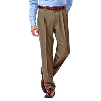 Men's Haggar® eCLo™ Stria Classic-Fit Hidden Expandable Waist Pleated Dress Pants