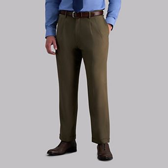 Men's Haggar® eCLo™ Stria Classic-Fit Hidden Expandable Waist Pleated Dress Pants