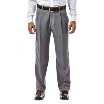 Men's Haggar® eCLo™ Stria Classic-Fit Hidden Expandable Waist Pleated Dress Pants