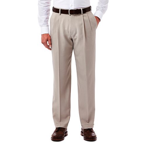 Men's Haggar eCLo Stria ClassicFit Pleated Dress Pants