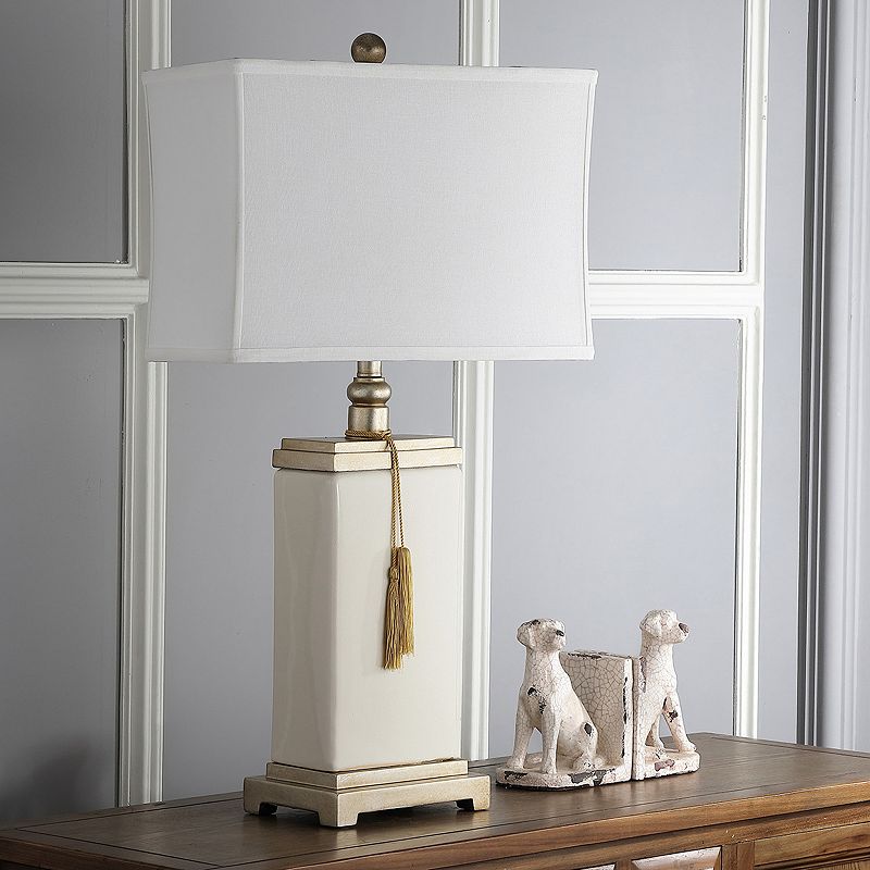 SAFAVIEH Amiliana Tassle Lamp | Creme |