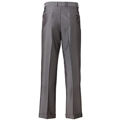 Men's Steve Harvey Striped Double-Pleated Gray Suit Pants