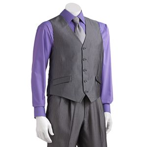 Men's Steve Harvey Striped Gray Suit Vest