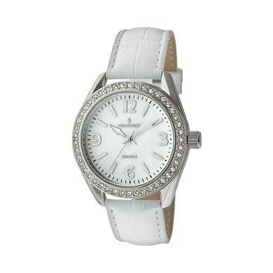 Peugeot Women's Crystal Leather Watch - 3006WT