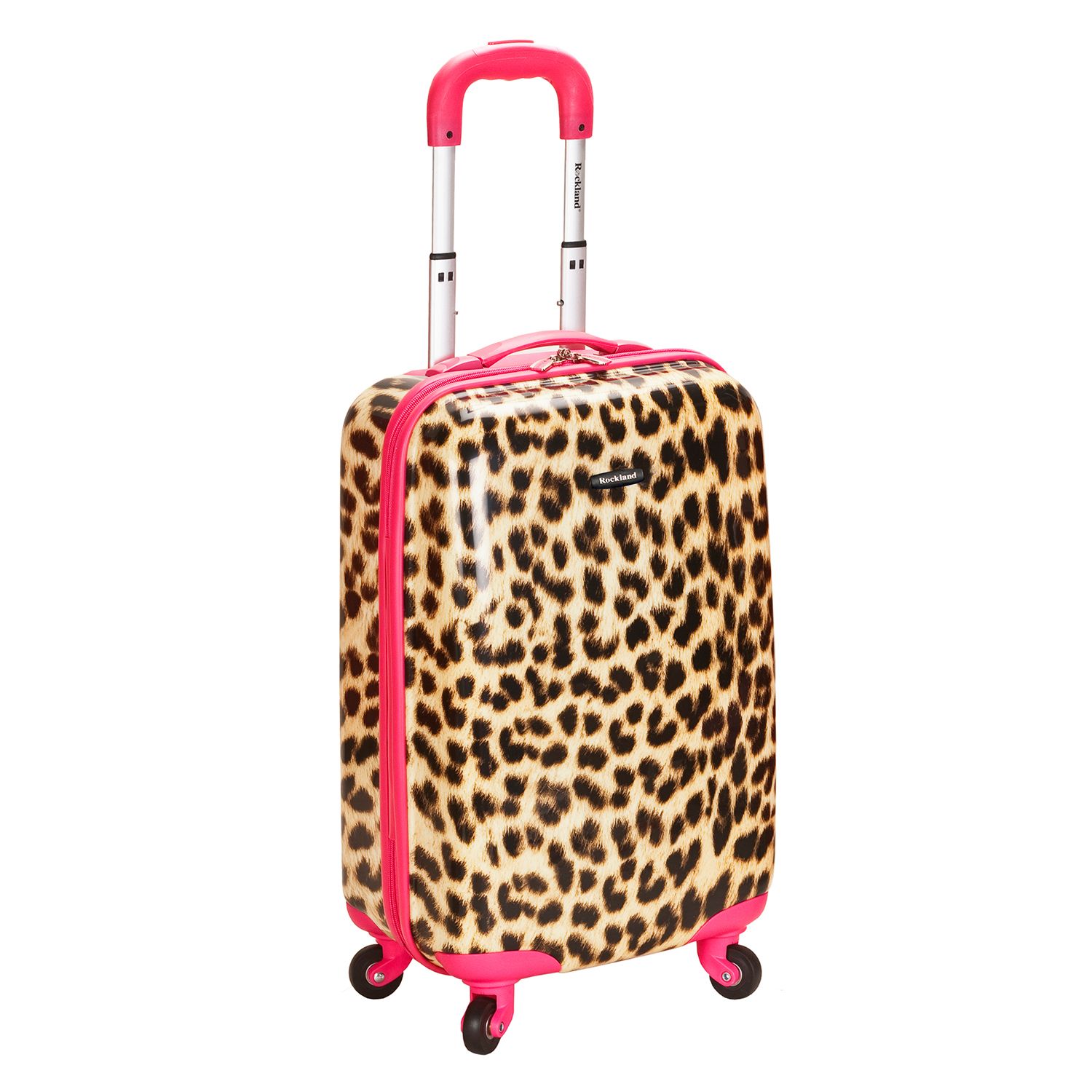leopard print hard shell suitcase