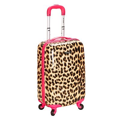 Leopard print hardside luggage online