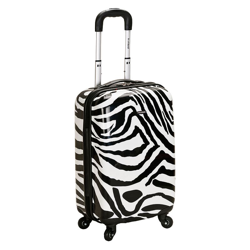 Rockland 20-Inch Animal Print Hardside Spinner Carry-On Luggage, Zebra