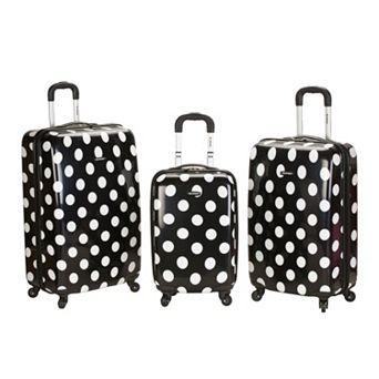 Rockland 3 pc Hardside Spinner Polka Dot Luggage Set