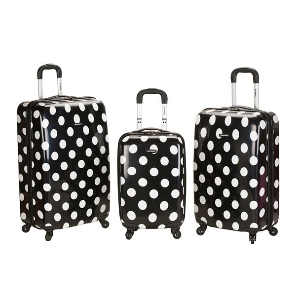 Polka dot carry store on luggage