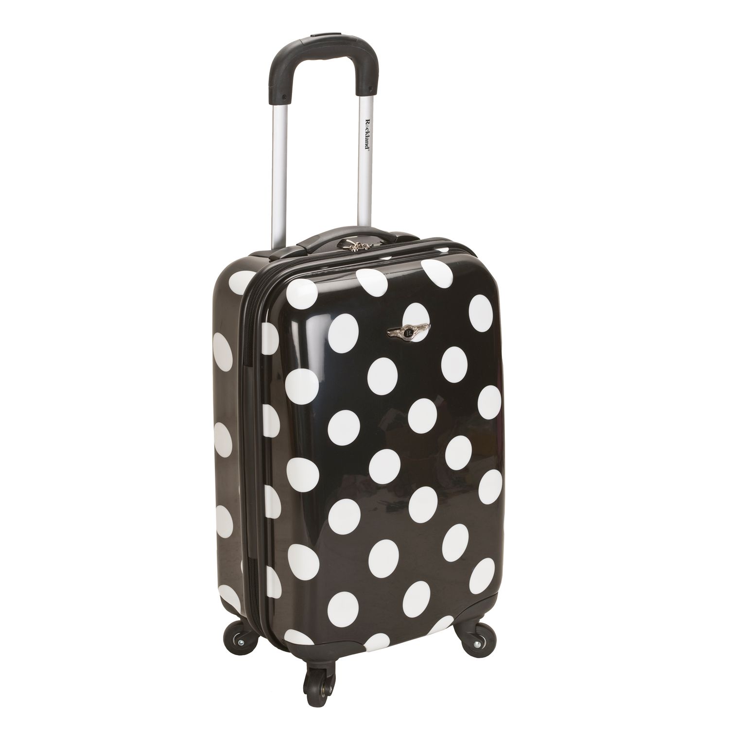 polka dot hardside luggage