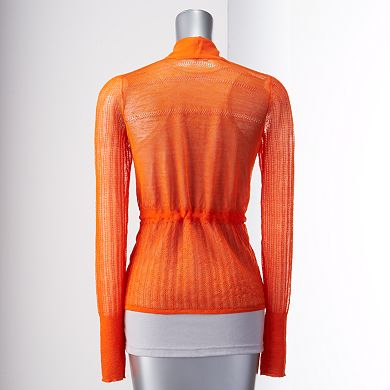Women's Simply Vera Vera Wang Chiffon Open-Stitch Cardigan