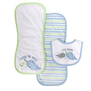 Baby Treasures 3-Piece Bib & Burp Cloth Set
